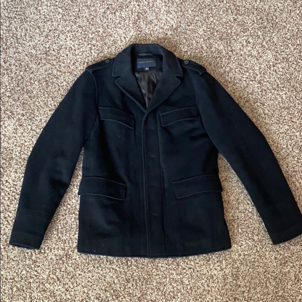 Men’s Black Wool Pea Coat